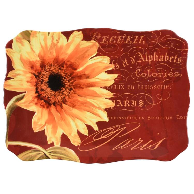 Paris Sunflower 16" Rectangular Serving Platter