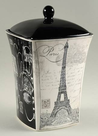 Paris Travel Biscotti Jar & Lid
