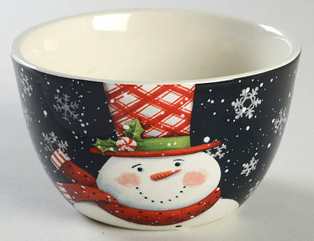 Candy Cane Snowman Individual Ice Cream Dish
