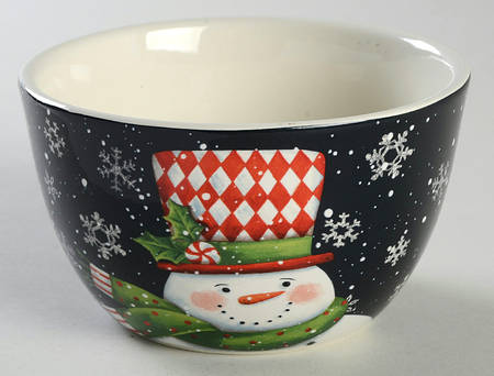 Candy Cane Snowman Individual Ice Cream Dish