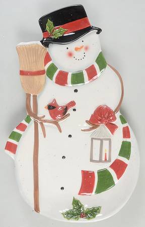 Snowman's Sleigh 17" Figural Platter