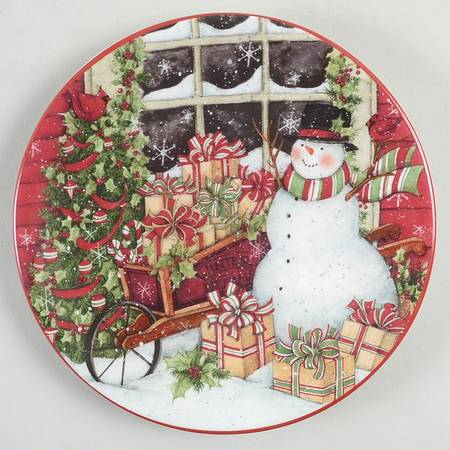 Snowman's Sleigh Canape Plate
