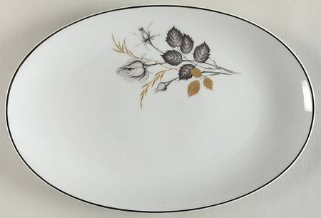 Mystic Rose (Coupe) 12" Oval Serving Platter by Coreling