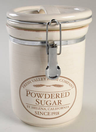 Fresh Valley Powdered Sugar Canister with Hinged Lid
