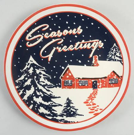 Retro Christmas Dinner Plate