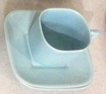 CDY1 Light Blue Flat Cup & Saucer Set by Camp del Mar