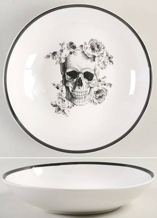 Floral Skull 9" Individual Pasta Bowl by Ciroa