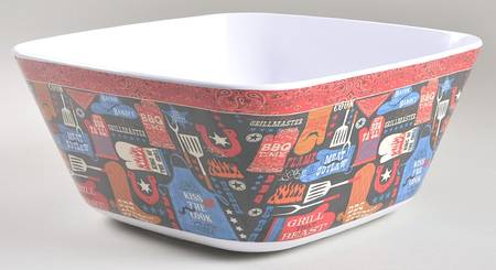 BBQ Bandit (Melamine) 11" Square Serving Bowl