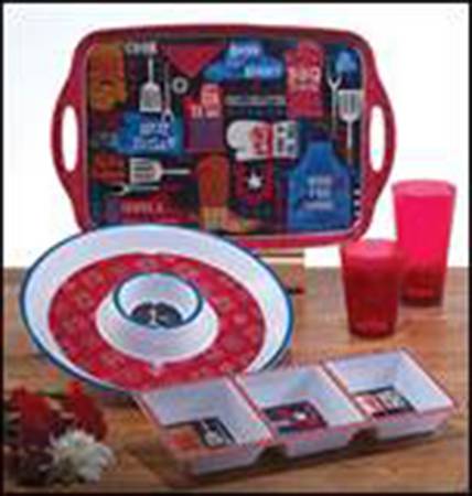 BBQ Bandit (Melamine) 19" Rectangular Handled Tray