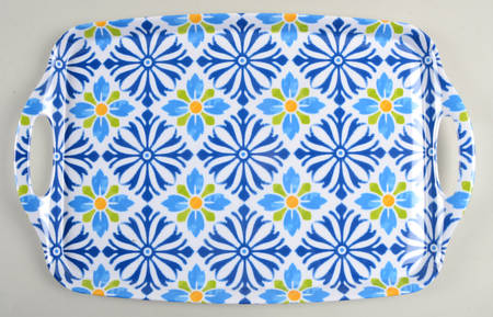 Mediterranean (Melamine) 19" Rectangular Handled Tray