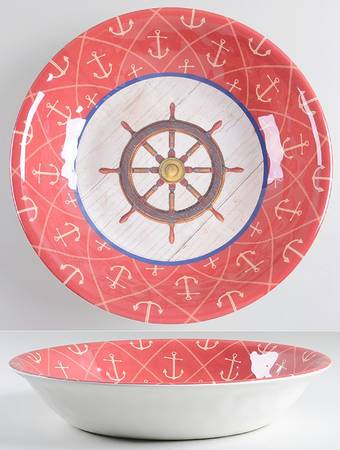 Nautique (Melamine) 13" Round Serving Bowl