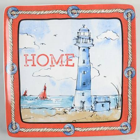 Coastal Life 12" Square Serving Platter
