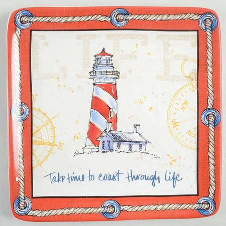 Coastal Life Square Salad/Dessert Plate