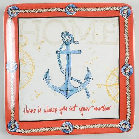 Coastal Life Square Salad/Dessert Plate