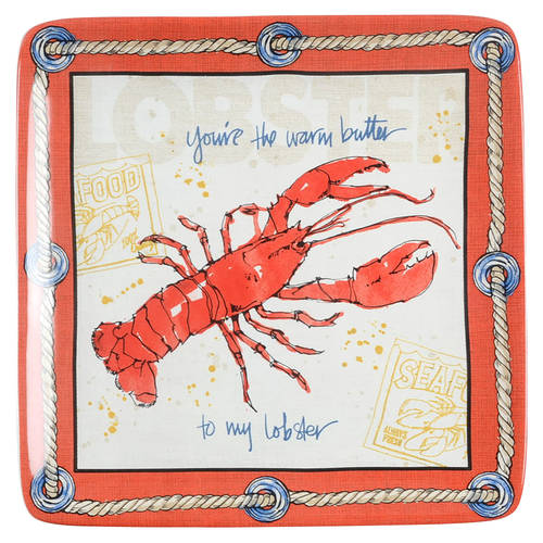 Coastal Life Square Salad/Dessert Plate