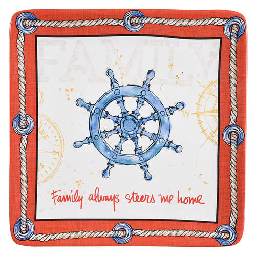 Coastal Life Square Salad/Dessert Plate