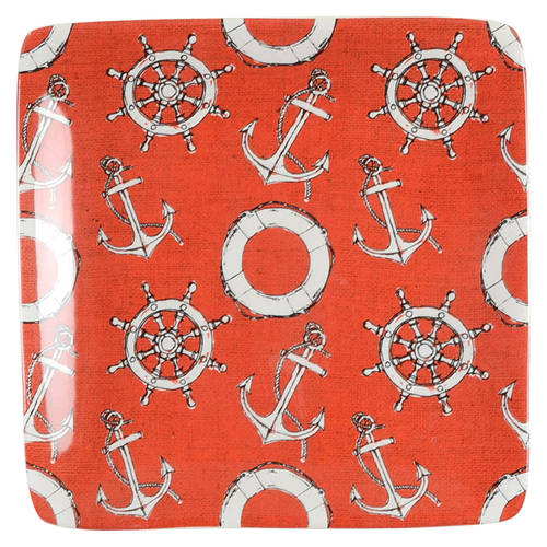 Coastal Life Square Canape Plate