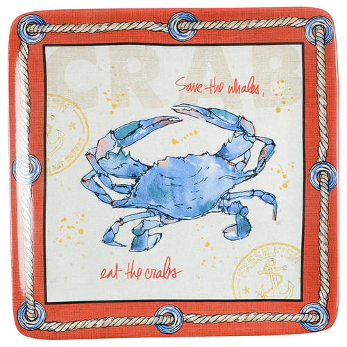 Coastal Life Square Salad/Dessert Plate