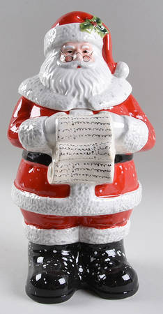Holiday Wishes Figural Cookie Jar & Lid