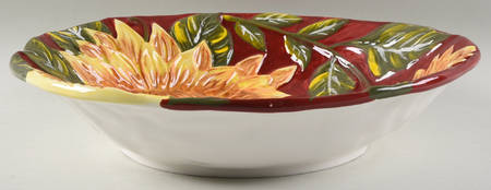 Sunflower Sunset 13" Round Serving Bowl