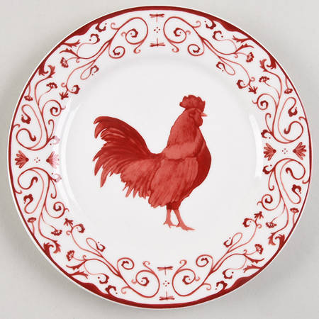Country Toile Red Salad Plate