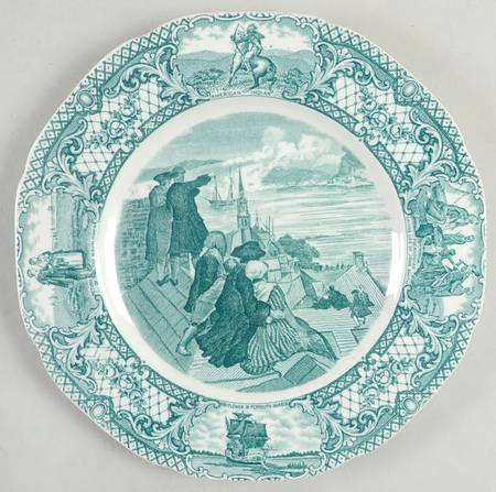 Colonial Times Dark Green Dessert/Pie Plate