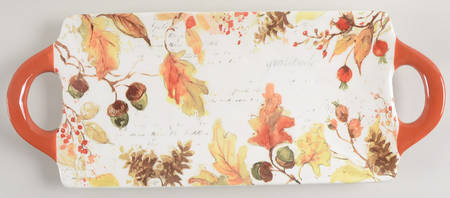Harvest Splash 15" Rectangular Handled Tray