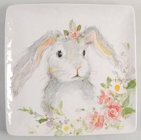 Sweet Bunny 12" Square Serving Platter