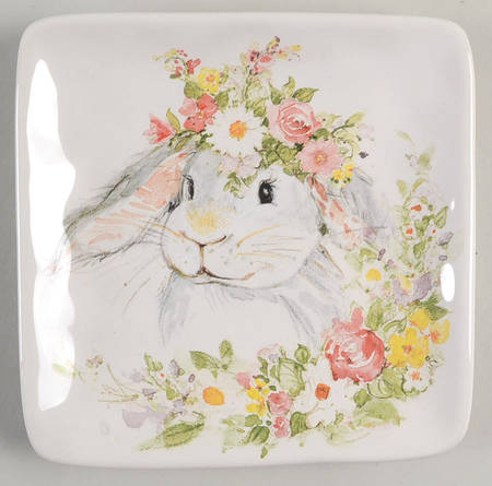 Sweet Bunny Square Canape Plate