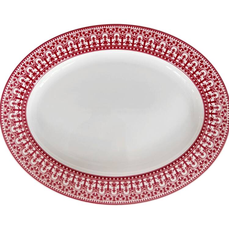 Casablanca Crimson 16" Oval Serving Platter
