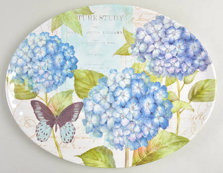 Hydrangea Garden (Melamine) 18" Oval Serving Platter