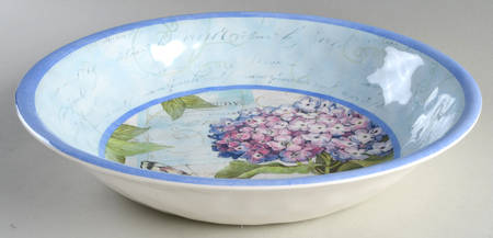 Hydrangea Garden (Melamine) 13" Round Serving Bowl