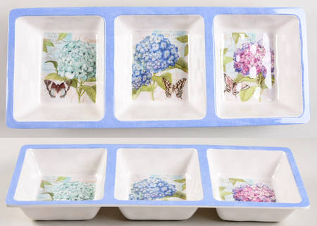 Hydrangea Garden (Melamine) 3-Part Relish