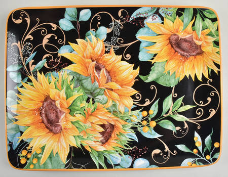 Sunflower Fields 16" Rectangular Serving Platter