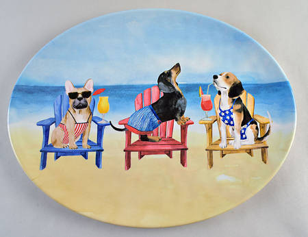 Hot Dogs 18" Oval Serving Platter