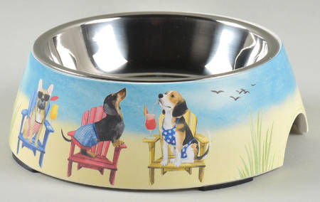 Hot Dogs Pet Bowl with Metal Insert