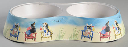 Hot Dogs Double Pet Bowl No Metal Inserts