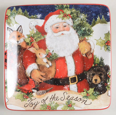 Magic of Christmas Santa Square Canape Plate
