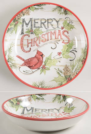 Evergreen Christmas 9" Soup/Pasta Bowl