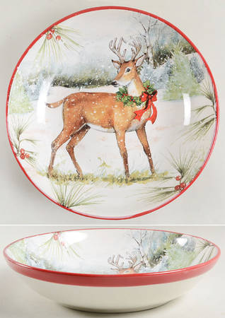 Winter Forest 13" Pasta Serving Bowl