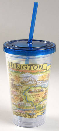 Adventure Destinations Acrylic Tall Tumbler with Lid & Straw