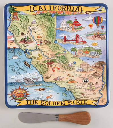 Adventure Destinations Cheese Tray & Spreader Set