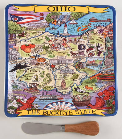 Adventure Destinations Cheese Tray & Spreader Set