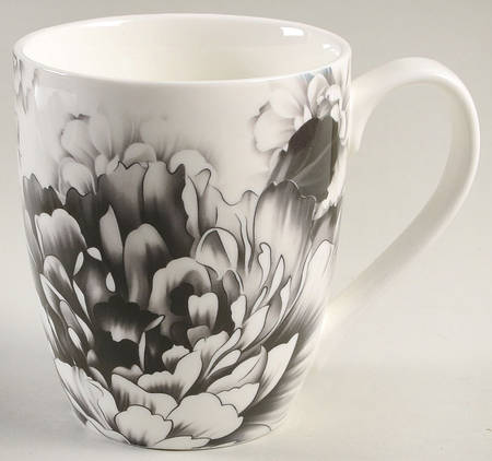 Grey Peony Mug