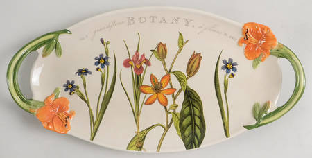 Botanical Floral 16" Oval Handled Platter