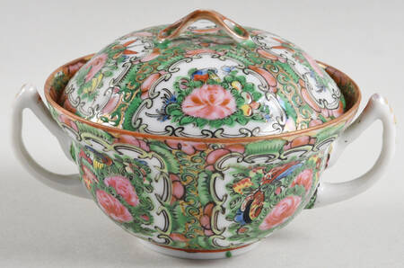 Rose Medallion (No People) Mini Sugar Bowl & Lid