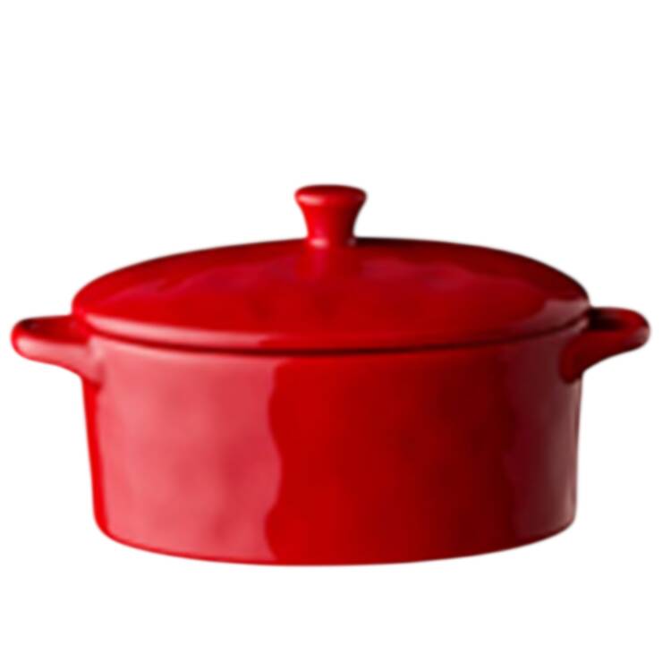 Berry Red Mini Oval Baker & Lid