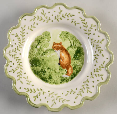 Foxy Salad Plate by C E Corey