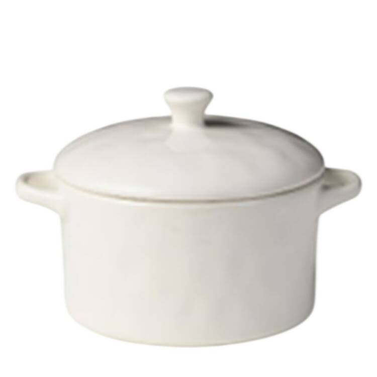 Linen Cream Mini Round Baker & Lid