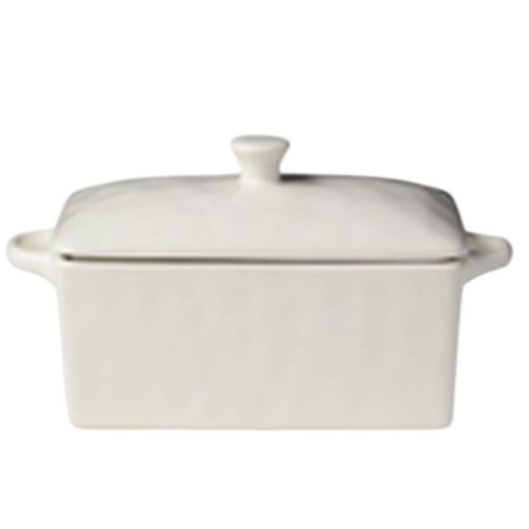 Linen Cream Mini Rectangular Baker & Lid